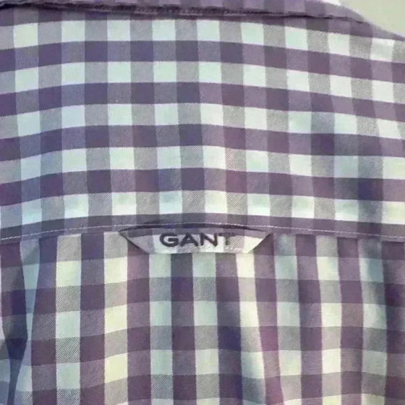 Gant Purple Plaid Men’s Button Down Dress Shirt For Cuff Links Size L - Picture 6 of 14